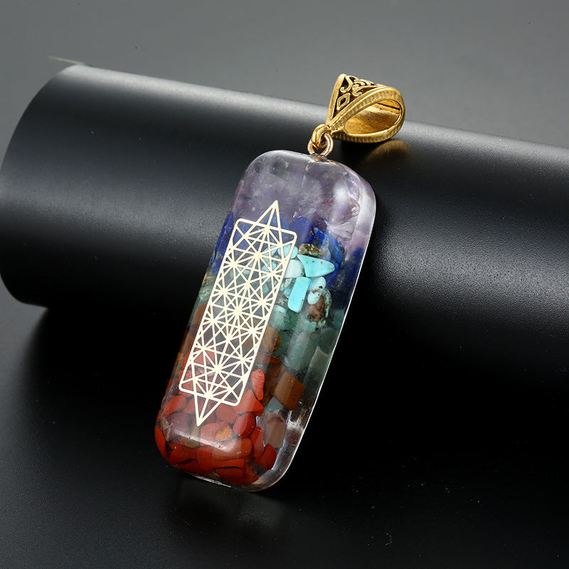 Colgante de cristal de energía curativa Reiki retro, piedra natural para yoga, meditación, joyería espiritual de los 7 chakras, collar, amuleto