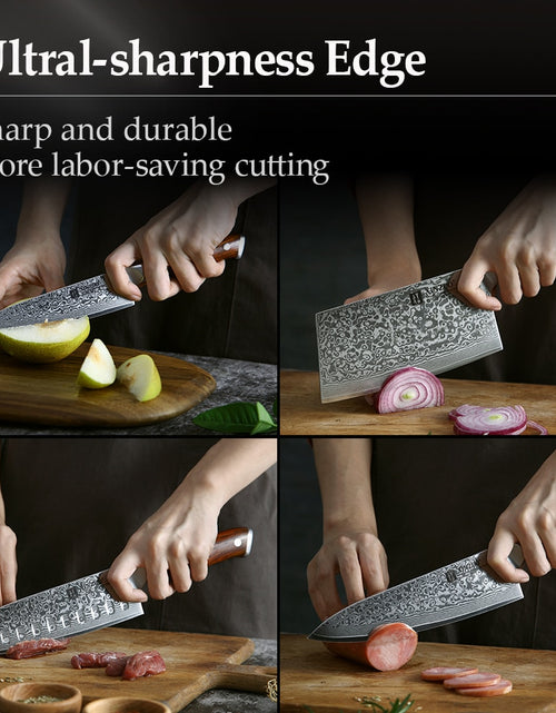 Load image into Gallery viewer, XINZUO 1/4PC Kitchen Knife Sets vg10 Core Damascus Steel Chef Santoku Utility Cleaver Knives Stainless Steel Slicing Meat Cutlery
