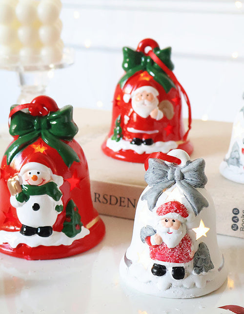 Bild in Galerie-Viewer laden, Weihnachtsmann Hohl Ambiente Licht Weihnachtsbaum Glocke Dekorative Anhänger
