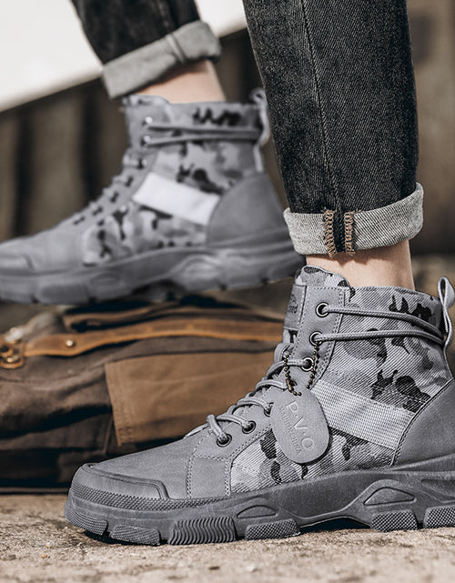 Load image into Gallery viewer, New Canvas High-top Tooling Retro Outdoor Hiking Boots
