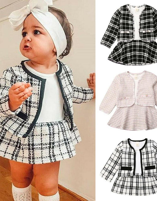 Load image into Gallery viewer, Long-sleeved Dresses Two-piece Children&#39;s Baby Small Incense Wind Suit
