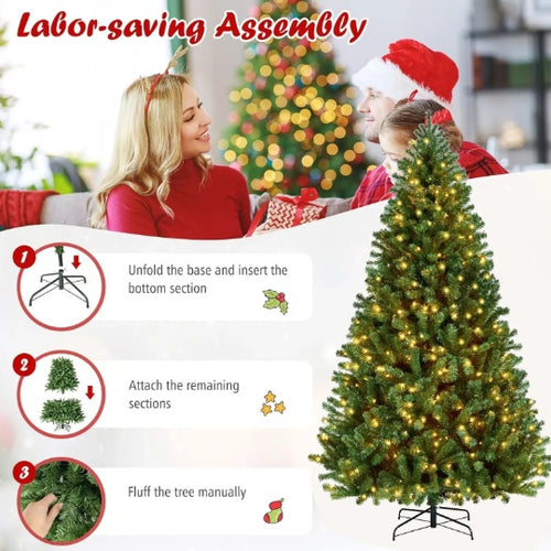 Load image into Gallery viewer, 6ft Premium Pre-Lit Christmas Tree With 250 Warm Lights, Green
