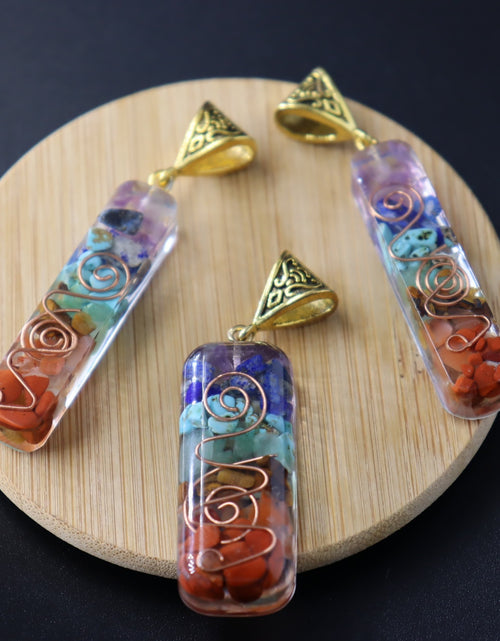 Cargar imagen en el visor de la galería, Colgante de cristal de energía curativa Reiki retro, piedra natural para yoga, meditación, joyería espiritual de los 7 chakras, collar, amuleto
