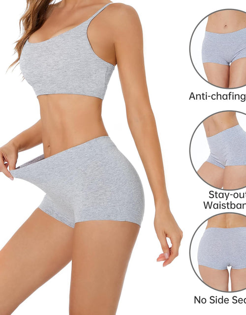 Bild in Galerie-Viewer laden, Comfortable Cotton Underwear for Women, High Waisted Boy Shorts Panties,Womens Boxer Briefs Pack,S-5Xl plus Size

