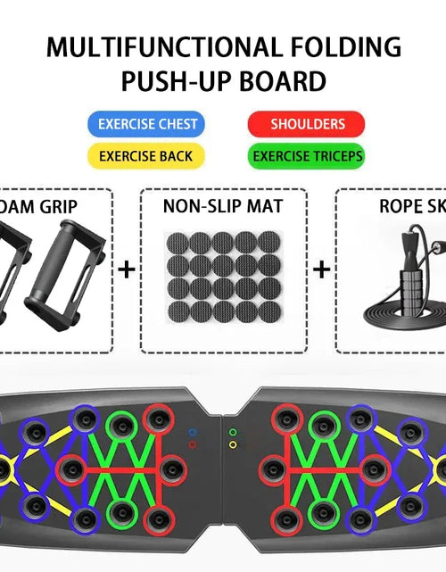 Bild in Galerie-Viewer laden, Folding Push-Up Board Chest Expansion Adult Multi-Mode Adjustable with Chest Abdomen Back Partition Core Muscle Exerciser
