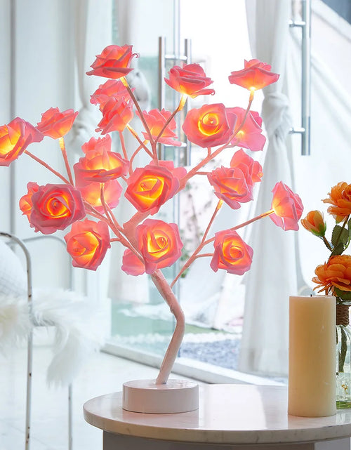 Cargar imagen en el visor de la galería, USB Battery Operated LED Table Lamp Rose Flower Bonsai Tree Night Lights Garland Bedroom Decoration Christmas Lights Home Decor
