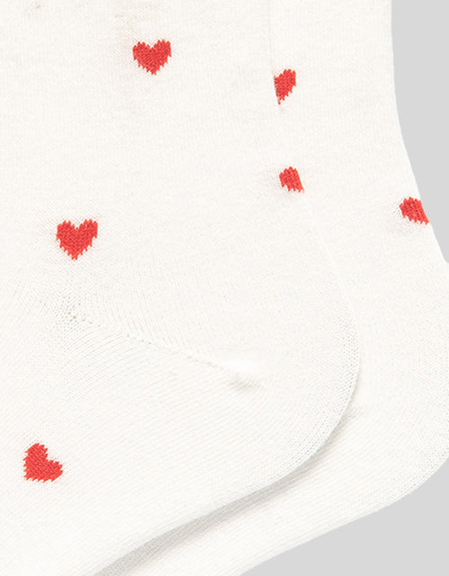 Cargar imagen en el visor de la galería, White Heart Pattern Casual Cotton Socks
