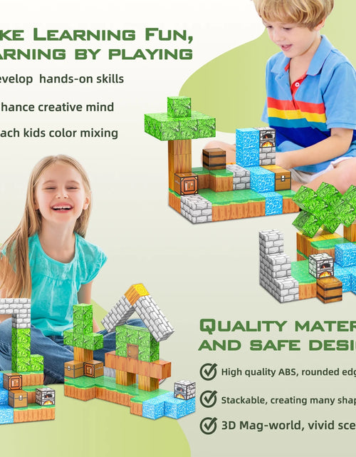 Bild in Galerie-Viewer laden, Magnetic Building Blocks-Build Mine Magnet World Set, Gift for Girls Boys Toys Age 4-6 5-7 8-13 STEM Fidget Building Cube Sensory Kids Games

