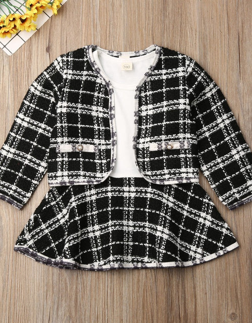 Load image into Gallery viewer, Long-sleeved Dresses Two-piece Children&#39;s Baby Small Incense Wind Suit
