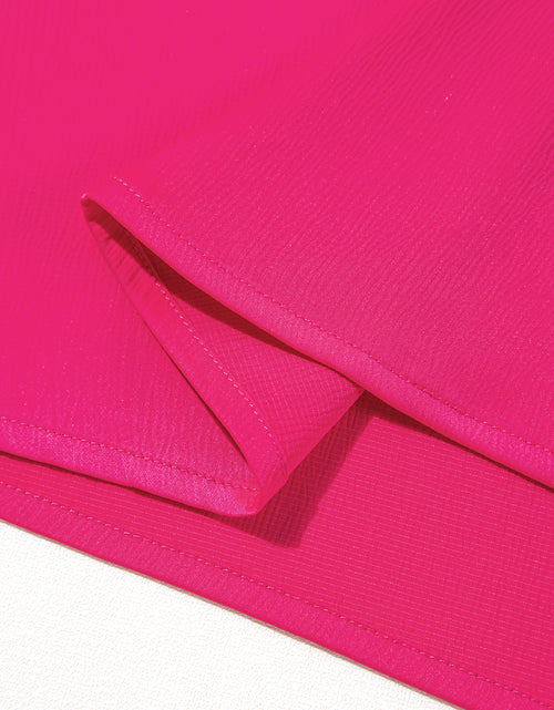 Bild in Galerie-Viewer laden, Strawberry Pink Asymmetric Shoulder Ruffle Sleeveless Blouse
