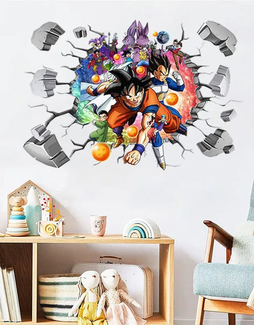 Load image into Gallery viewer, Riman Dragon Ball 3D Wall Sticker Corridor Layout Decorative Sticker Super Saiyan Cartoon DIYSticker Son Goku Children&#39;s ToyGift
