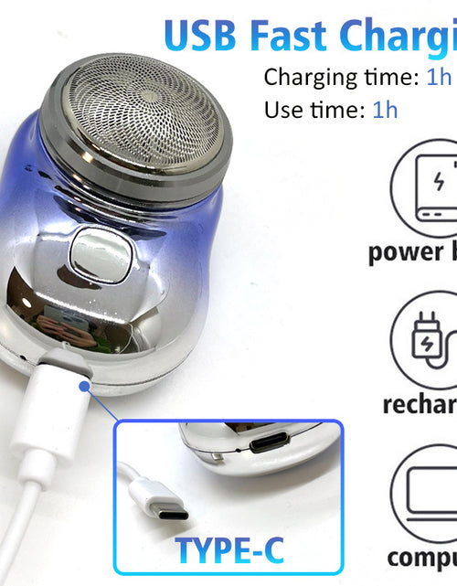 Load image into Gallery viewer, Mini Portable Face Cordless Shavers Rechargeable USB Electric Shaver Wet &amp; Dry Painless Small Size Machine Shaving For Men
