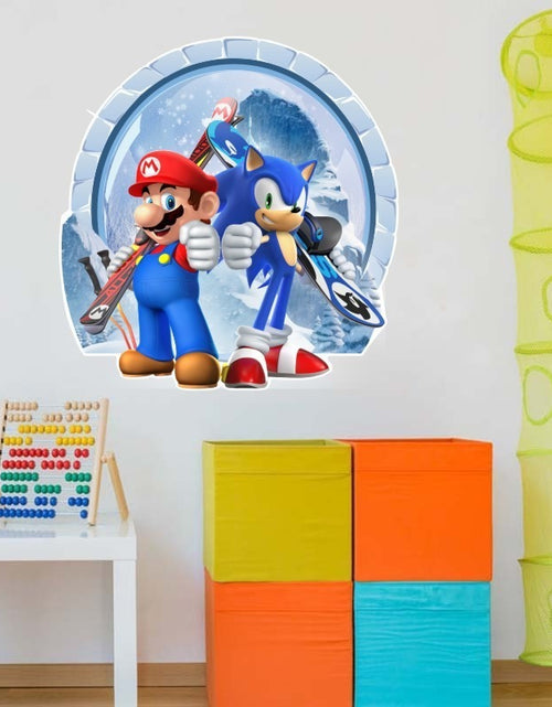 Load image into Gallery viewer, Sonic Mario cartoon stickers self-adhesive wholesale creative decoration graffiti wall stickers posters for children&#39;s rooms
