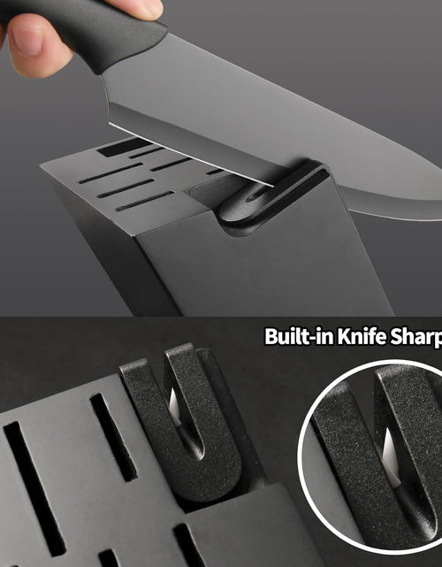 Load image into Gallery viewer, German High Quality Stainless Steel 16 Piece Kitchen Knife Set With Cutting Board Built-in Knife Sharpener Dishwasher Safe 6 Steak Knives Non-slip Handles
