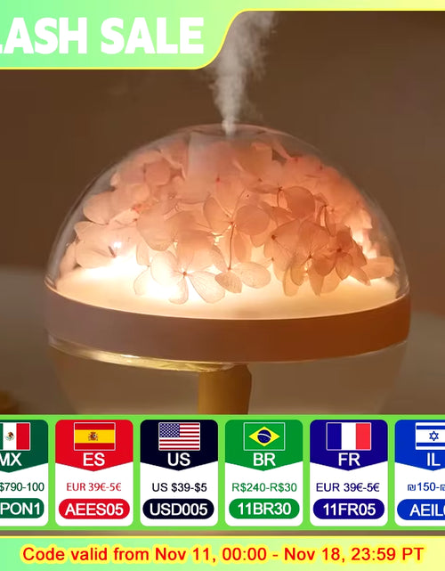 Load image into Gallery viewer, 270ML Air Humidifier USB Rechargeable 800Mah Home Hydration Humidifier Colour LED Light Mist Maker Flower Humidificador
