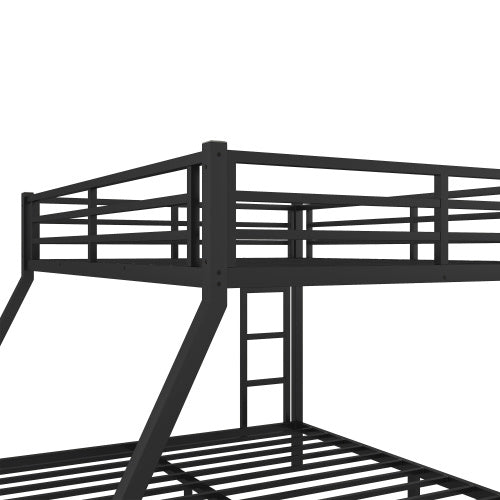 Bild in Galerie-Viewer laden, Metal Queen Over King Bunk Bed For Teens And Adults,Space-Saving Noise Reduced No Box Spring Needed, Black
