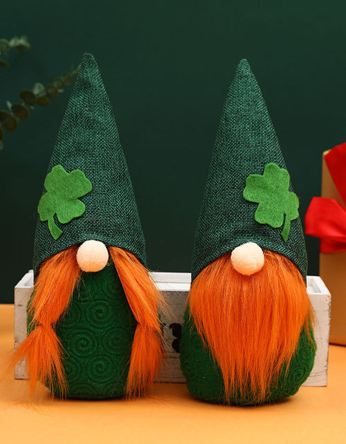 Bild in Galerie-Viewer laden, Irish St. Patrick&#39;s Day legless dwarf Rudolph faceless doll decoration ornaments
