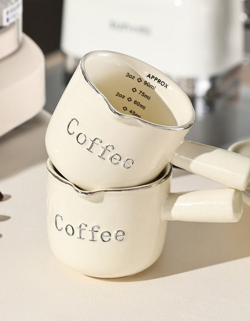 Load image into Gallery viewer, Espresso Cup With Scale Ceramic Coffee Measuring Cup

