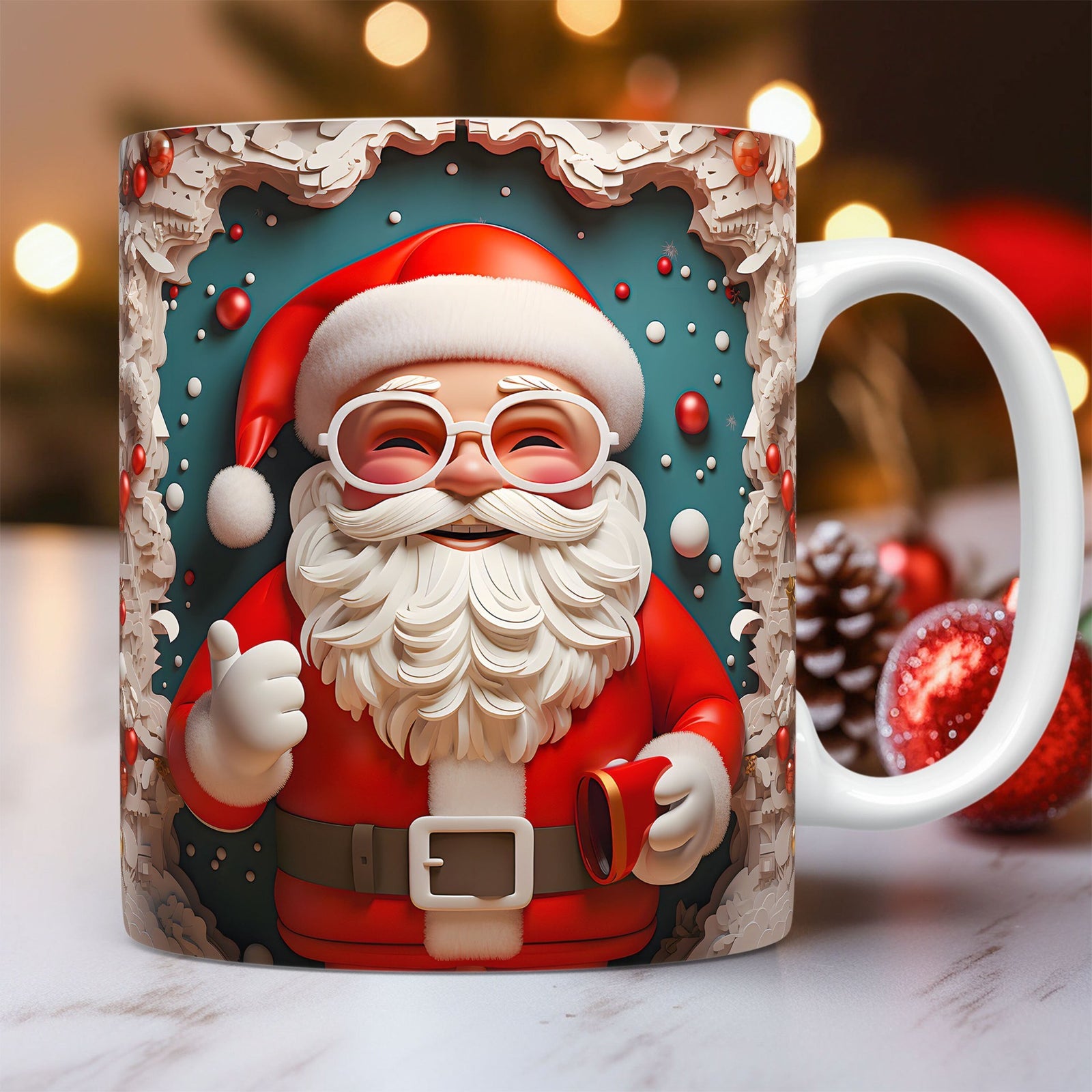 Kreative 3D-Weihnachtstasse aus Keramik, einzigartiges Weltraum-Design, Schneemann, Weihnachtsmann, Kaffeetasse, Teetasse, Milchbecher, Weihnachtsgeschenke für Kinder und Erwachsene, Küchenhelfer