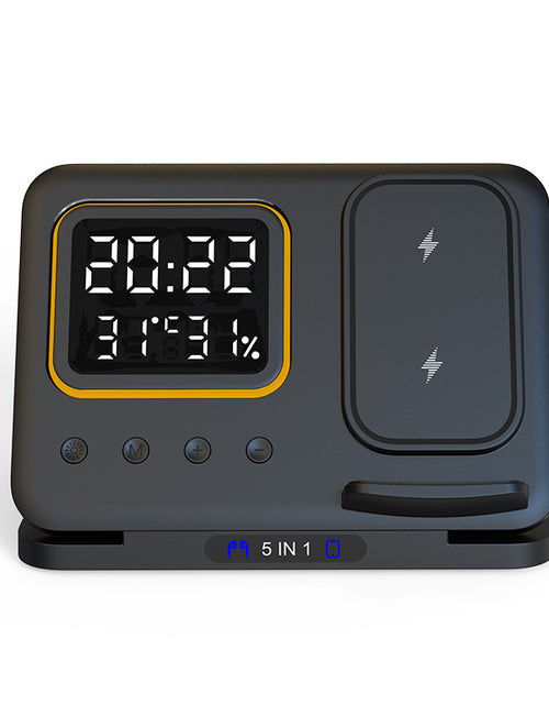 Load image into Gallery viewer, 15W Wireless Chargers Stand 5 In1 LED Digital Alarm Clock Fast Charging Dock Station
