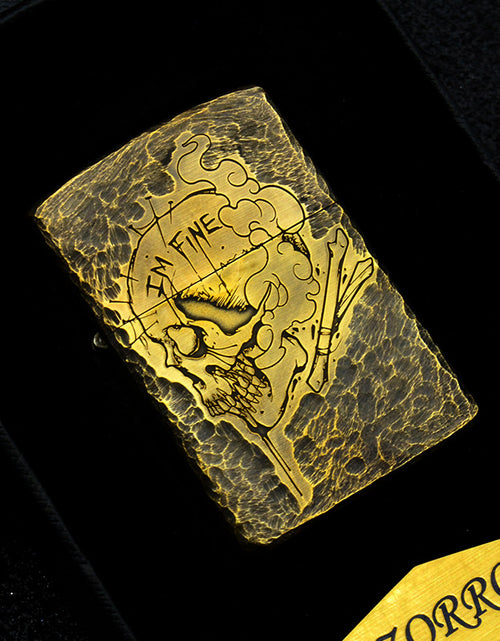 Load image into Gallery viewer, ZORRO Zorro brass side skull kerosene lighter

