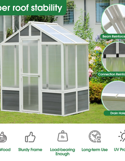 Load image into Gallery viewer, 76&#39;&#39;x48&#39;&#39;x86&#39;&#39; Polycarbonate Greenhouse, Walk-in Outdoor Plant Gardening Greenhouse for Patio Backyard Lawn
