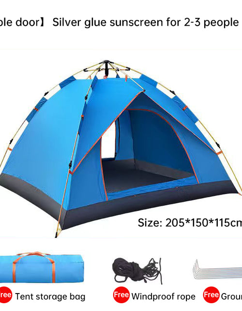 Bild in Galerie-Viewer laden, Quick-Deploy Green/White Outdoor Tent, Comfortably Accommodating 3-4 People on Camping Trips
