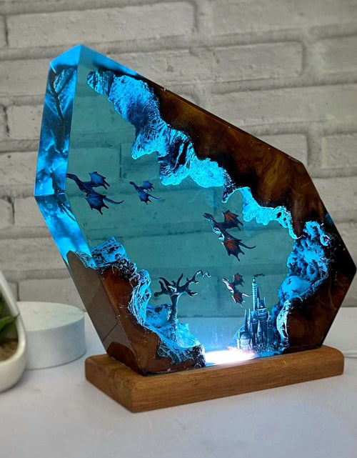 Load image into Gallery viewer, Fire Dragon and Ice Dragon Resin Lamp 3D Dragon Desk Lamp Game of Power Dragon Lamp Lighting Home Decoration
