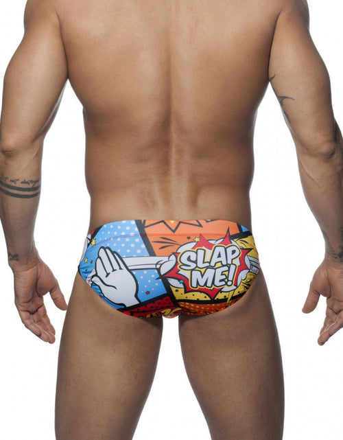 Load image into Gallery viewer, Men&#39;s Cartoon Printed English Swim Briefs Beach Swim Briefs

