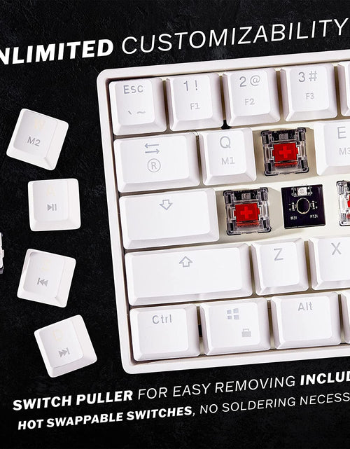 Bild in Galerie-Viewer laden, GK61 Mechanical Gaming Keyboard - 61 Keys Multi Color RGB Illuminated LED Backlit Wired Programmable for Pc/Mac Gamer (Gateron Optical Brown, White)
