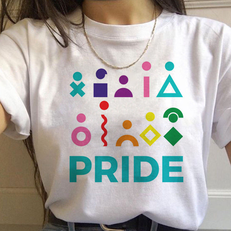 Camisetas para mujer Camiseta de manga corta para mujer Orgullo Gay Arcoiris Novias