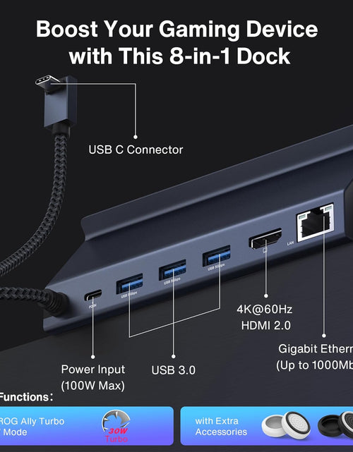Load image into Gallery viewer, 8-In-1 Docking Station for Valve Steam Deck OLED/ASUS ROG Ally/Lenovo Legion Go/
