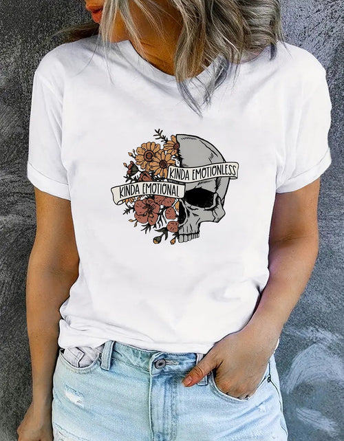 Load image into Gallery viewer, Women&#39;s Graphic Print Crew Neck Short-sleeved T-shirt
