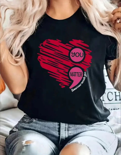 Load image into Gallery viewer, Love Valentine&#39;S Day T-Shirt,   Couple T-Shirt, Couple Christmas, Fashion Casual T-Shirt, Short-Sleeved T-Shirt
