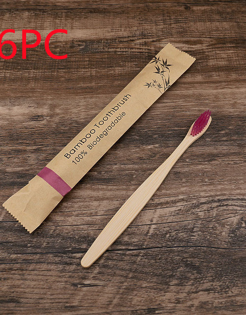 Load image into Gallery viewer, Flat Bamboo Toothbrush Kraft Paper Bag Toothbrush
