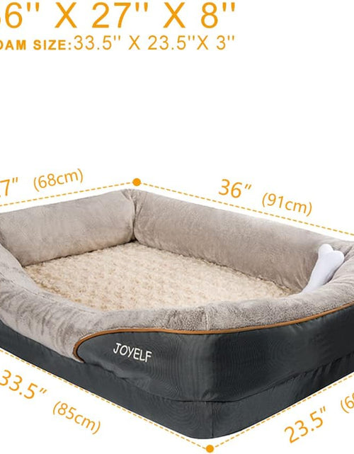 Cargar imagen en el visor de la galería, Large Memory Foam Dog Bed, Orthopedic Dog Bed &amp; Sofa with Removable Washable Cover and Squeaker Toy as Gift

