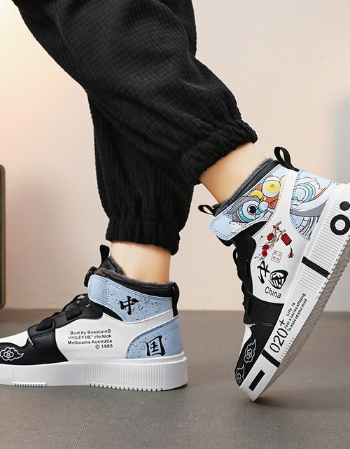 Load image into Gallery viewer, Men&#39;s shoes, autumn high top anti slip board shoes, men&#39;s styles, spring and autumn styles, student casual sports shoes
