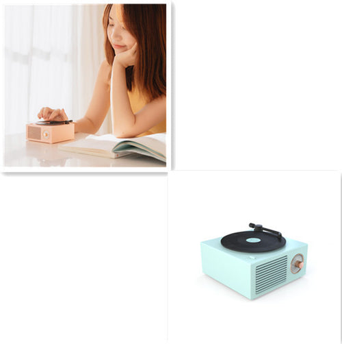 Cargar imagen en el visor de la galería, Minialtavoz portátil inalámbrico retro con fonógrafo y compatible con Bluetooth 
