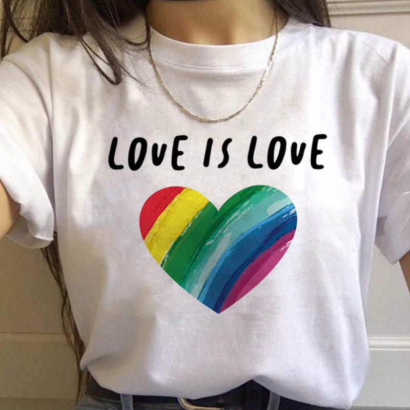 Camisetas para mujer Camiseta de manga corta para mujer Orgullo Gay Arcoiris Novias