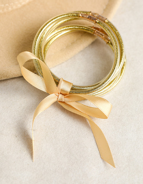 Load image into Gallery viewer, Apricot Glitter Bowknot Layered Jelly Bracelet
