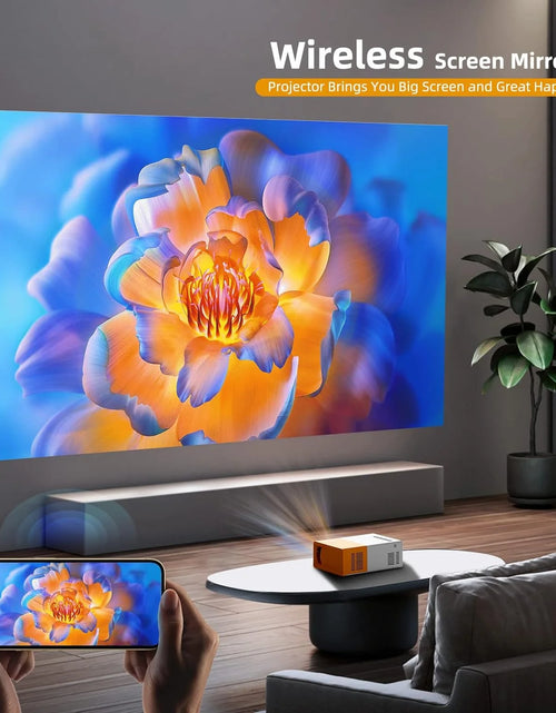 Cargar imagen en el visor de la galería, Mini Projector, Wifi Projector Support 1080P Portable Movie Projector, Phone Can Connect to Movie Wirelessly, Compatible with Smartphone/ Tablet/ Laptop/ TV Stick/ USB Drive
