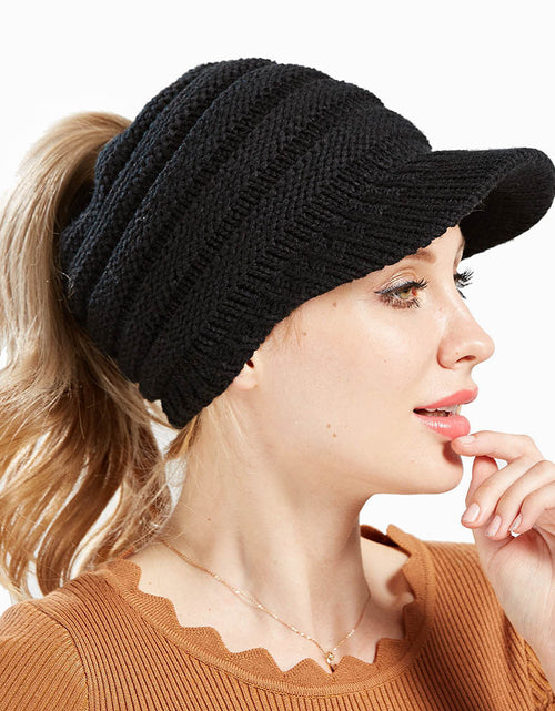Load image into Gallery viewer, Women Ponytail Beanies Autumn Winter Hats Female Soft Knitting Caps Warm Ladies Skullies
