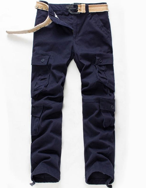 Load image into Gallery viewer, Outdoor men&#39;s multi pocket work pants, sturdy and wear-resistant cotton casual work clothes, long pants for youth labor protection, loose and oversized
