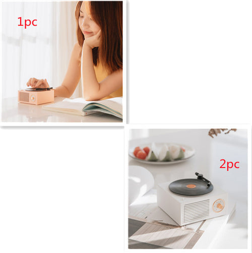 Cargar imagen en el visor de la galería, Minialtavoz portátil inalámbrico retro con fonógrafo y compatible con Bluetooth 
