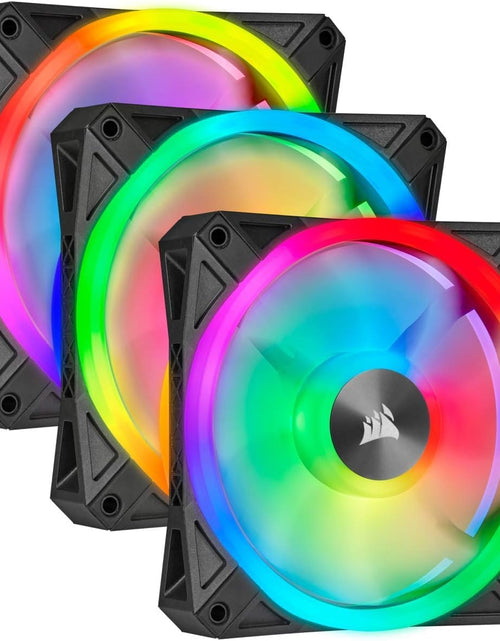 Load image into Gallery viewer, QL Series, Ql120 RGB, 120Mm RGB LED Fan, Triple Pack with Lighting Node Core, Black, Compatible with Desktop
