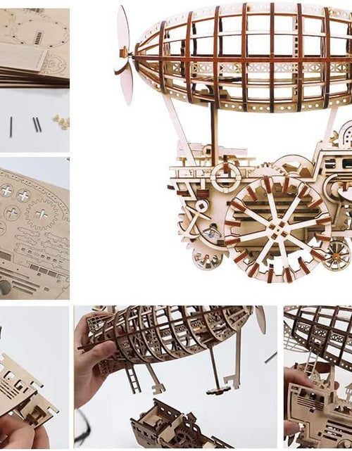 Cargar imagen en el visor de la galería, Kit de rompecabezas de vehículo aéreo de madera 3D ROBOTIME ROKR, juguetes para niños cortados con láser LK702

