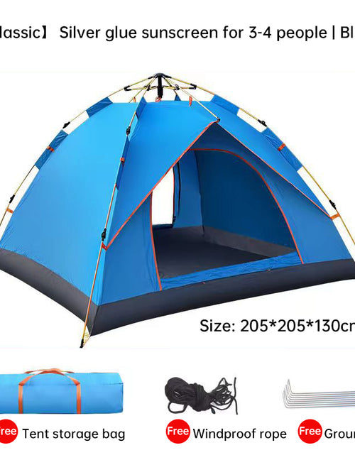 Bild in Galerie-Viewer laden, Quick-Deploy Green/White Outdoor Tent, Comfortably Accommodating 3-4 People on Camping Trips
