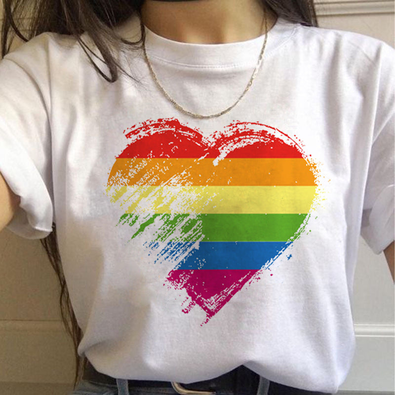 Camisetas para mujer Camiseta de manga corta para mujer Orgullo Gay Arcoiris Novias