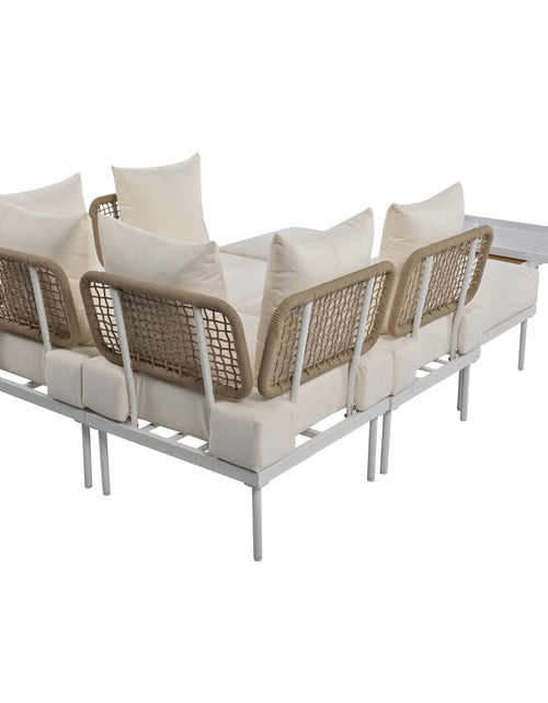 Load image into Gallery viewer, TREXM 8-Piece Patio Sectional Sofa Set With Tempered Glass Coffee Table And Wooden Coffee Table For

