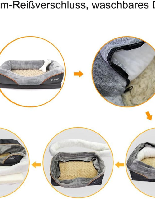 Cargar imagen en el visor de la galería, Large Memory Foam Dog Bed, Orthopedic Dog Bed &amp; Sofa with Removable Washable Cover and Squeaker Toy as Gift
